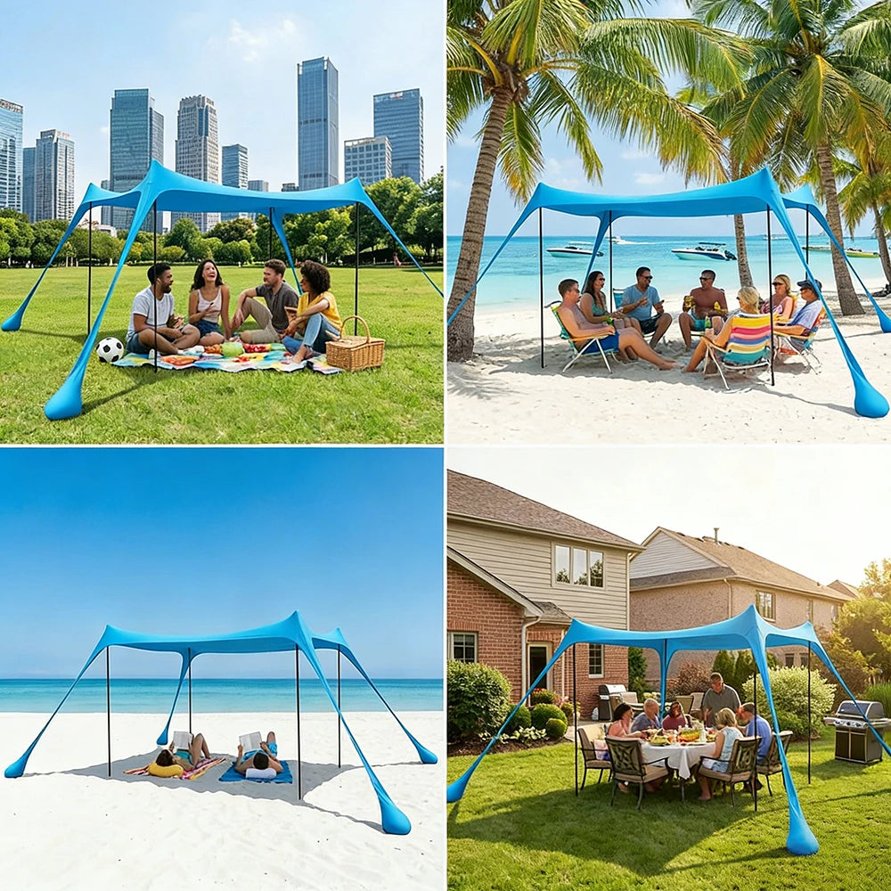 Tente de plage pop-up anti-UV – Abri soleil camping et piscine