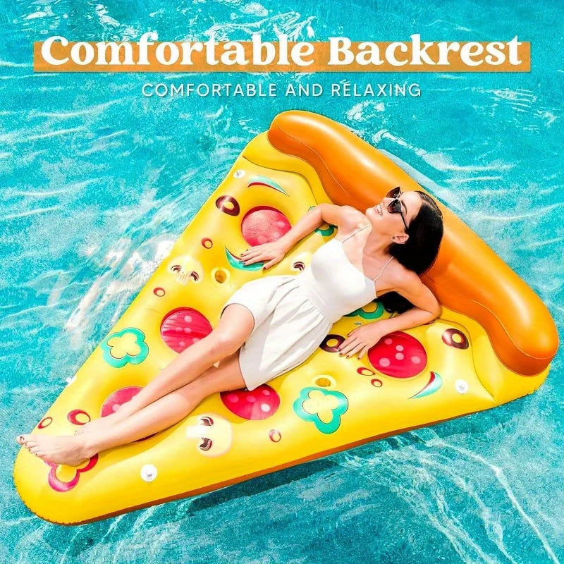 Bouée Pizza Géante Gonflable – Flotteur piscine fun adulte
