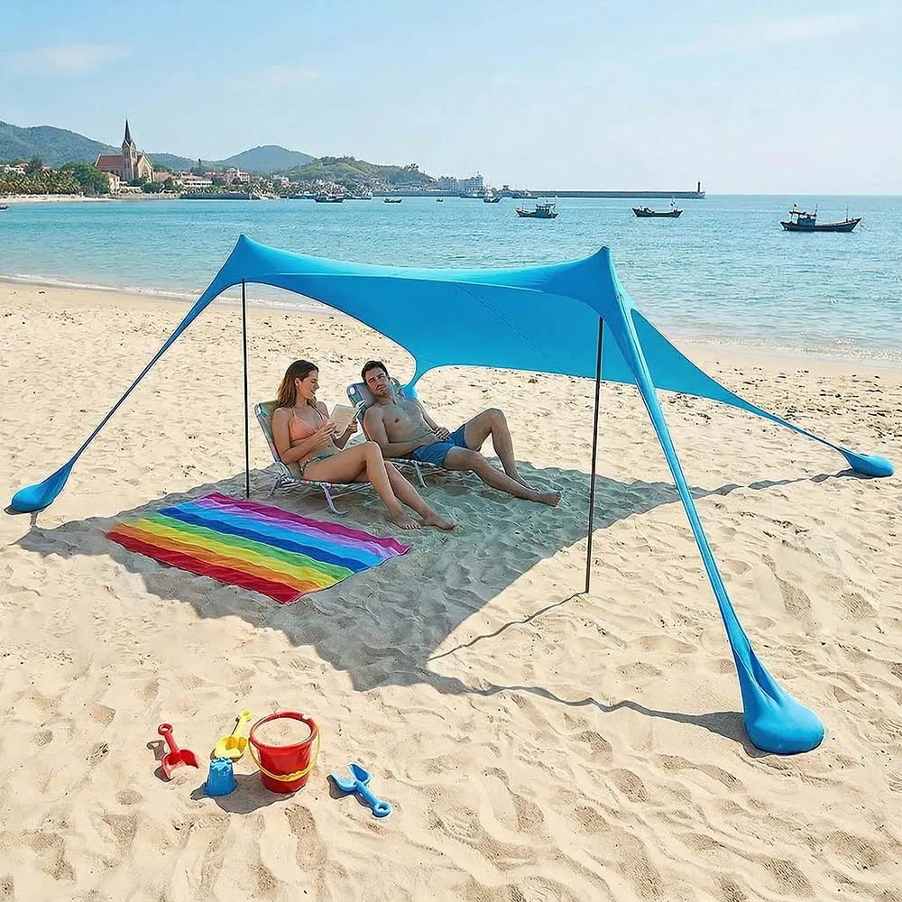 Tente de plage pop-up anti-UV – Abri soleil camping et piscine