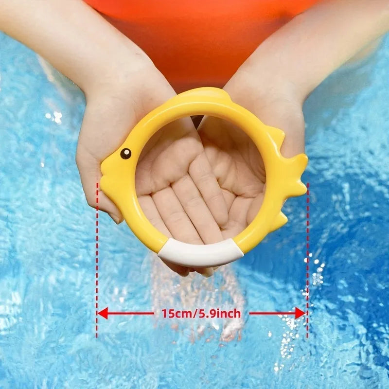 Anneaux de plongée piscine – Jeu aquatique enfants et adultes (lot de 4/8)