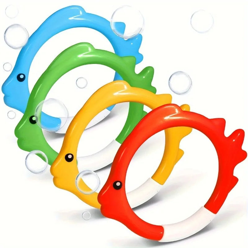 Anneaux de plongée piscine – Jeu aquatique enfants et adultes (lot de 4/8)
