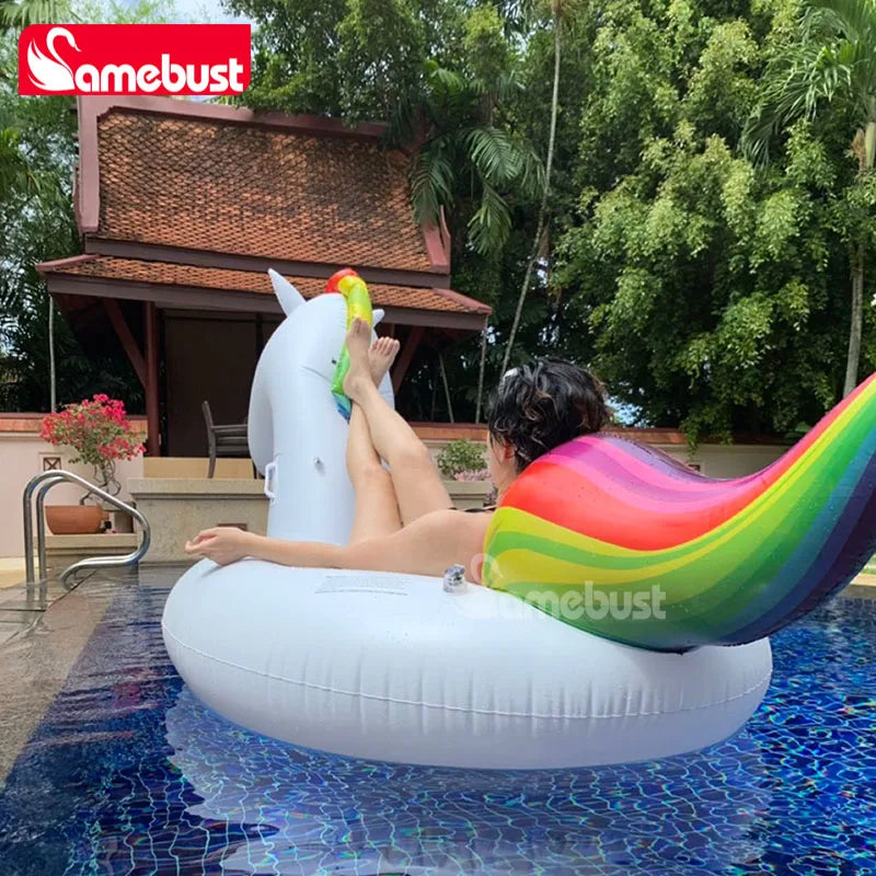 Bouée licorne gonflable géante – Flotteur piscine été adulte