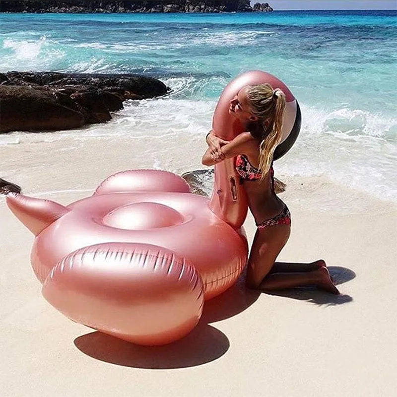 Bouée Flamant Rose Géante – Flotteur piscine été pour adultes
