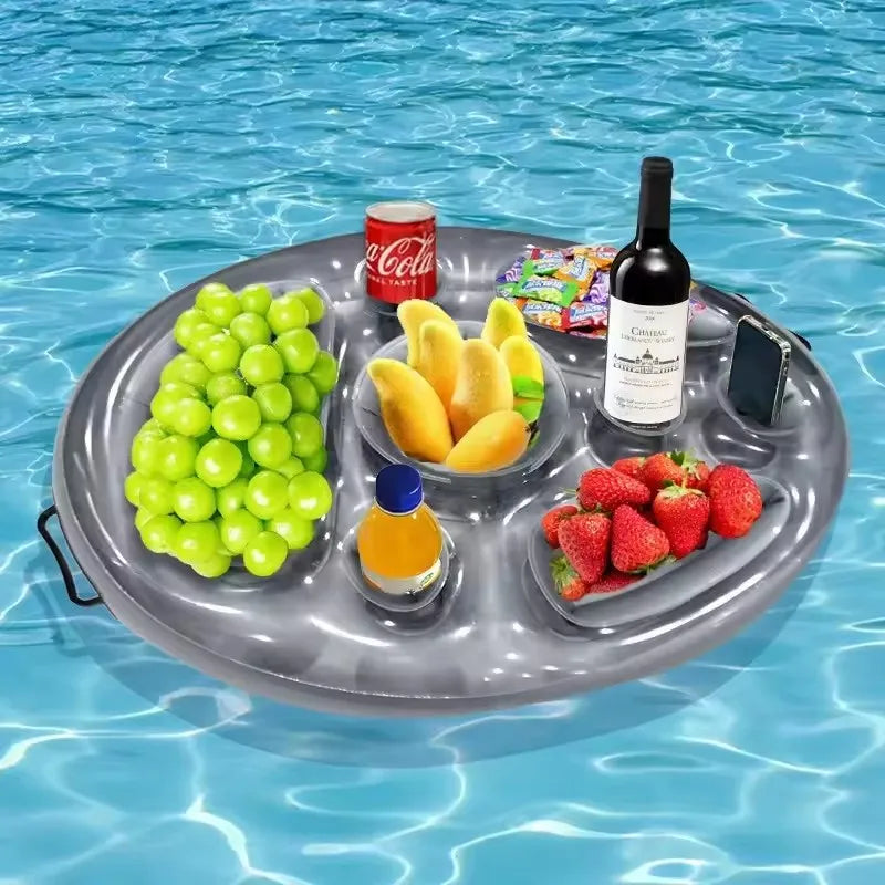 Porte-gobelet flottant gonflable – Plateau boissons piscine fête