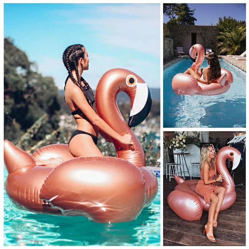 Bouée Flamant Rose Géante – Flotteur piscine été pour adultes