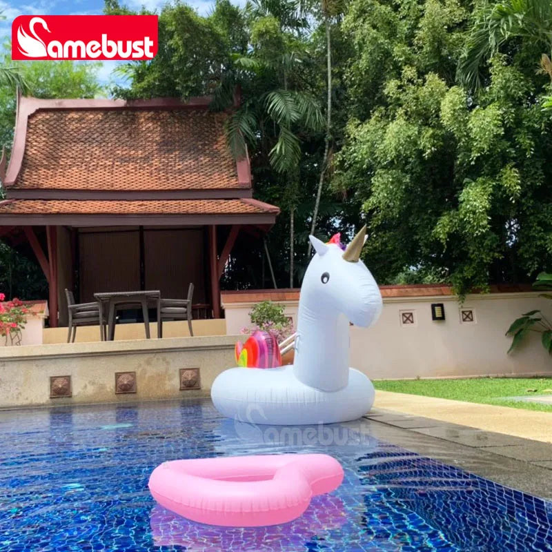 Bouée licorne gonflable géante – Flotteur piscine été adulte
