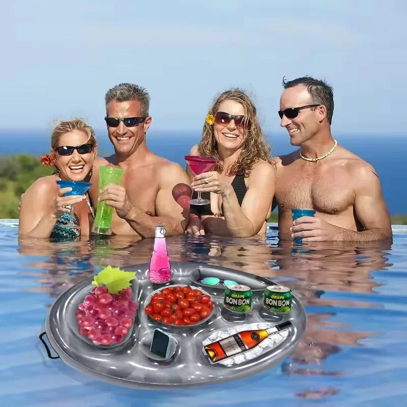 Porte-gobelet flottant gonflable – Plateau boissons piscine fête