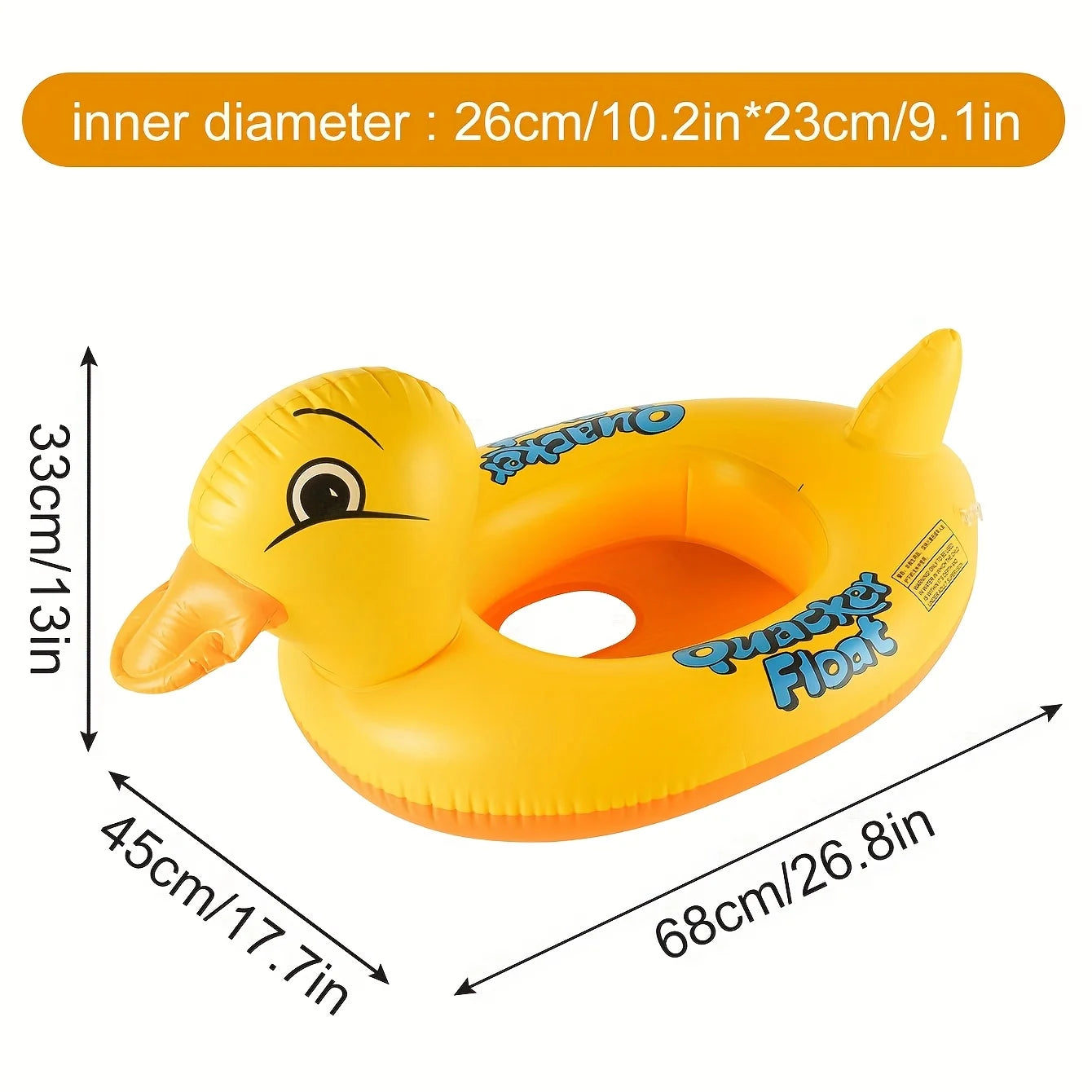 Bouée Canard Gonflable avec siège de sécurité – Flotteur piscine enfant