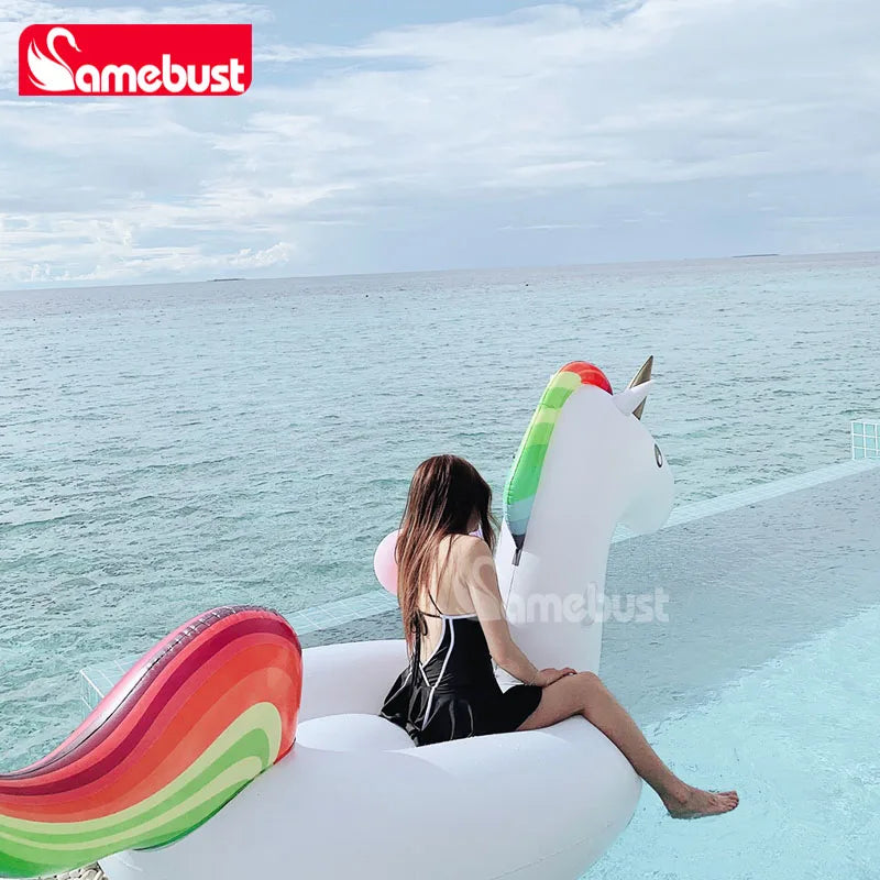 Bouée licorne gonflable géante – Flotteur piscine été adulte
